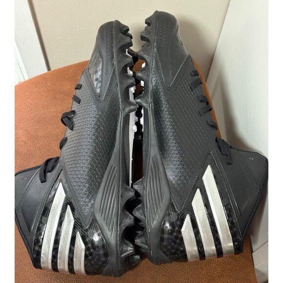 Adidas Men's Football Cleats Iron-Skin High Top Black & Silver Big Size US 16 - Picture 10 of 12